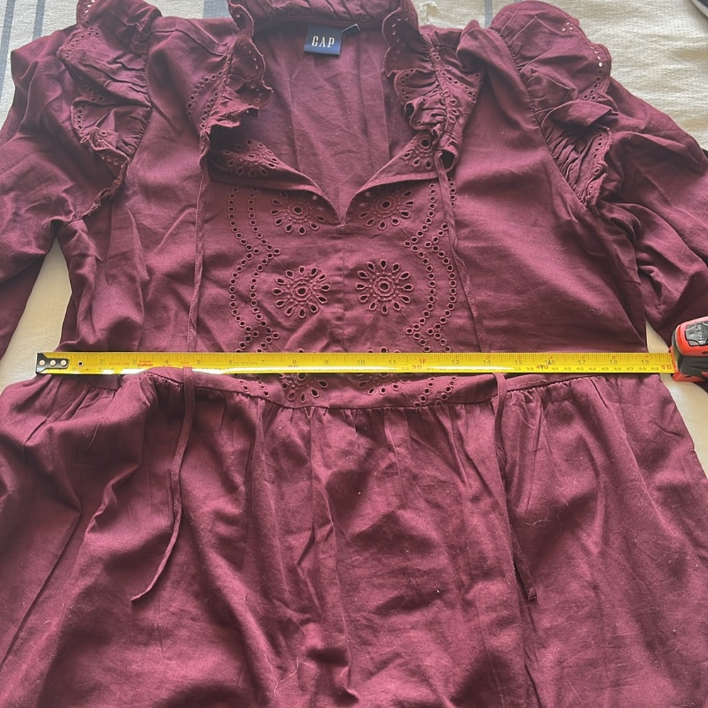 GAP Maroon Eyelet Ruffle Dress - Picture 7 of 7